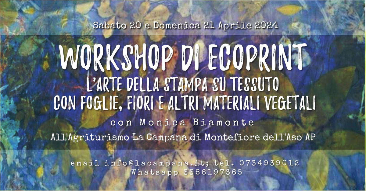 Nuovi Workshop di Tintura Naturale ed Ecoprint!